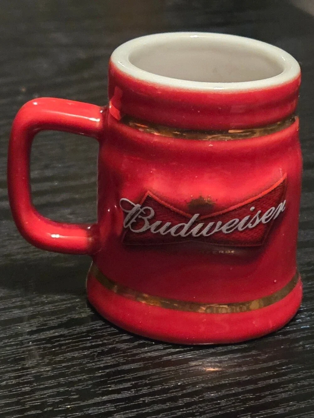 Vintage Miniature Red Budweiser Collectible Shot Glass Mug